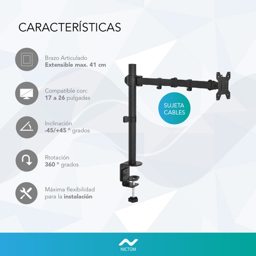 Imagen 5 de 6 de Soporte De Mesa Para Tv/monitor Nictom Sm03 13 A 27