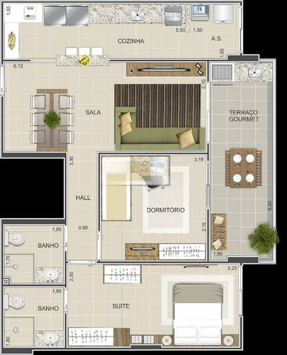 Imagem 6 de 14 de Apartamento Com 2 Dorms, Guilhermina, Praia Grande - R$ 495 Mil, Cod: 1669 - Rno1669