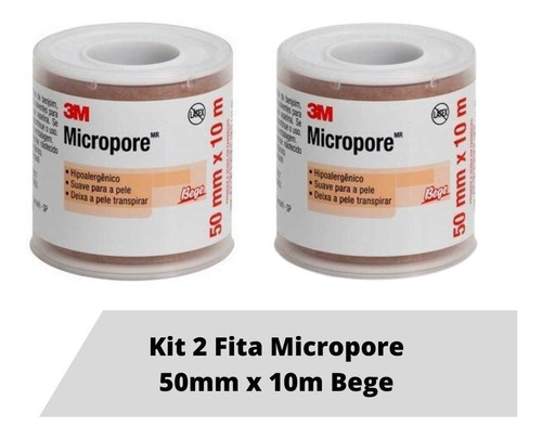 Fita Micropore 3m Bege 5cm X 10m Suave Para Pele Curativo