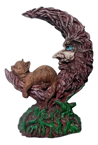 Figura De Gato Con Luna Adorno 