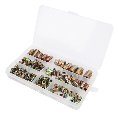 Juego De Insertos De Rosca Hexagonal Nuts, 100 Unidades