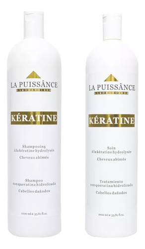 Kit Keratina Shampoo Y Enjuague X 1 Litro La Puissance