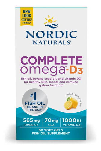 Nordic Naturals Omega-d3 Completo 500mg 60 Softgels Sabor Limón
