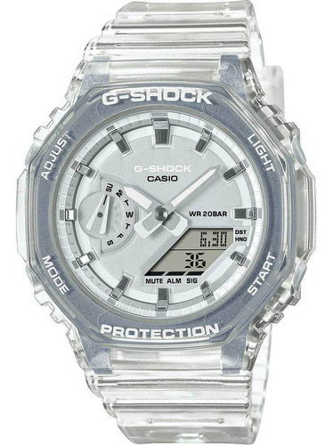 Relógio Casio G-shock Gma-s2100sk-7adr *skeleton Metálico Cor da correia Transparente Cor do bisel Transparente Cor do fundo Cinza
