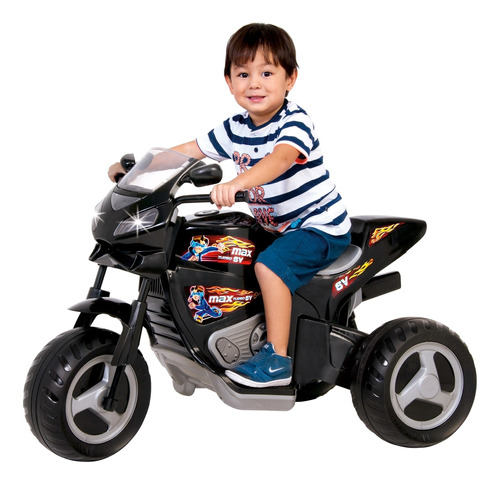 Moto Elétrica Infantil Max Turbo Preta 6v Magic Toys