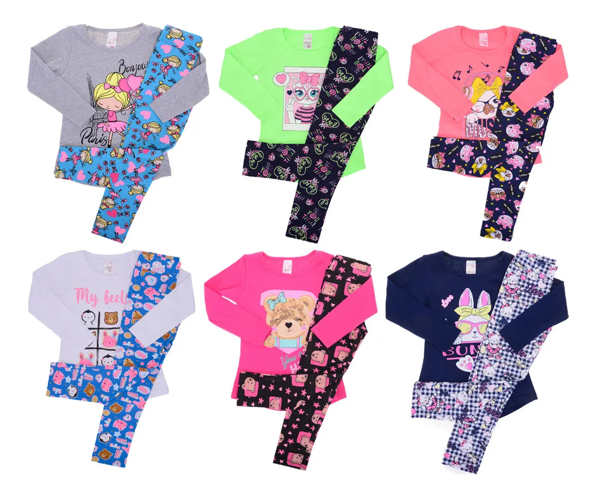 Kit 5 Conjuntos Meia Estação Menina Infantil Roupa Inverno Cor Tamanho 8