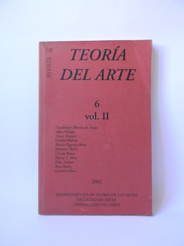 Revista De Teoría Del Arte 2002 Univ. De Chile Ensayo Lira