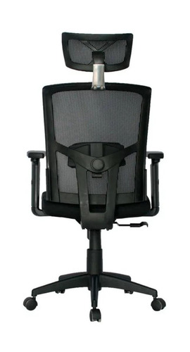 Imagen 4 de 4 de Silla de oficina Palmira Mundial de Sillas ergonómica negra con tapizado de mesh y tela