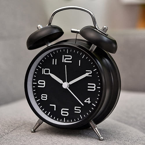 Reloj Despertador Analógico De 4 Pulgadas Con Luz Nocturna Blanco