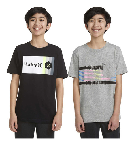 Set Playera Hurley Niño Original Manga Corta 2 Pack