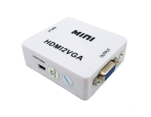 Imagen 1 de 7 de Convertidor Adaptador De Hdmi A Vga Tv Monitor Audio Aux