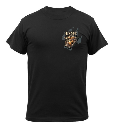 Camiseta Rothco Estampada Black Ink Usmc Bulldog En Remate