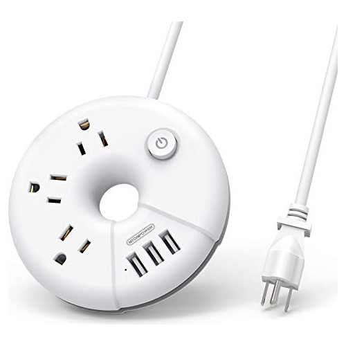 Tira De Alimentación De Viaje Puertos Usb, 3 Salidas Y...