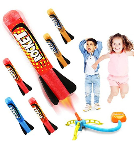 Duckura Jump Rocket Launcher Para Niños Con 5 Cohetes De Esp