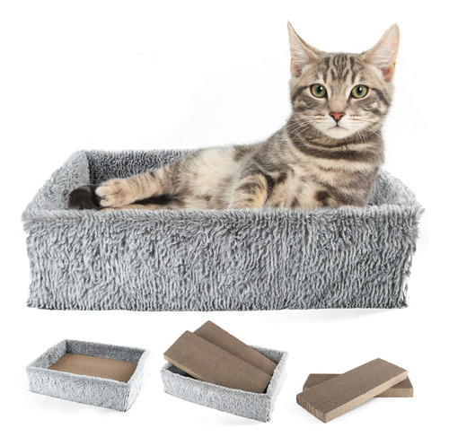 Primepets Cat Scratcher Lounge Con 2 Cartones Extraíbles Par