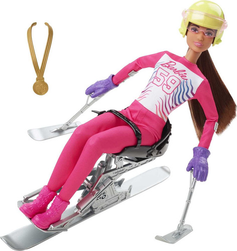 Muñeca Barbie Para-esquiadora Alpina, Morena, Con Traje De E