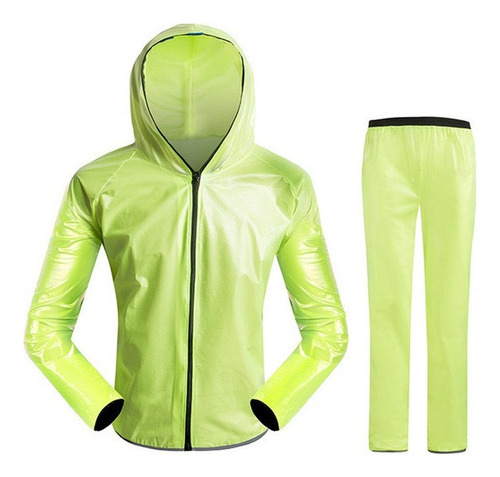 Conjunto Impermeable Ciclismo Outdoor Con Tiras Reflectantes