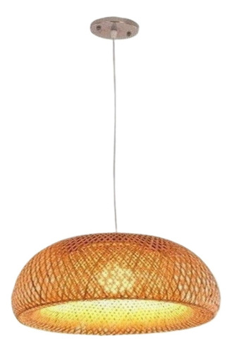 Lámpara Colgante Colgante Tipo Farol De Bambú De 30 Cm.