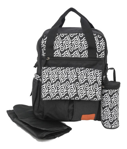 Pañalera Moderna Mochila Le Petit Cambiador Bolsa Termica Color Negro Diseño De La Tela Lp18mb03ci