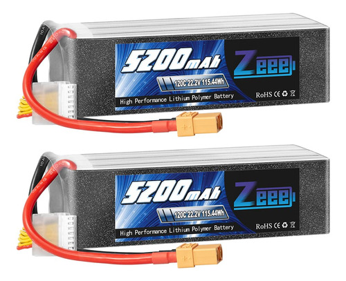 Zeee 6s Lipo Bateria 5200mah 22.2v 120c Soft Case Lipo Con C