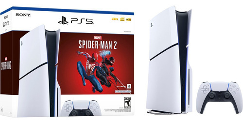 Sony Playstation 5 Slim Disco 1tb Marvel’s Spider Man 2 Bundle Color Blanco