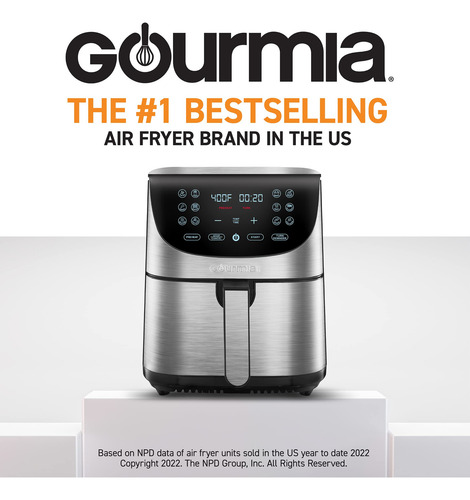 Horno Air Fryer Gourmia Gaf778, 7 Litros, 1700 W, 12 Presets