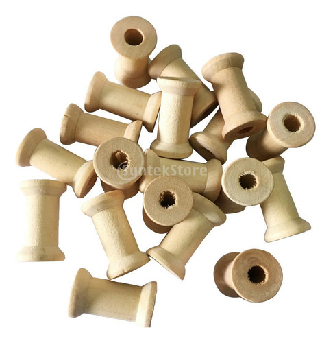 6 X 100 Uds Bobinas De Costura De Madera VacĂas Carrete De