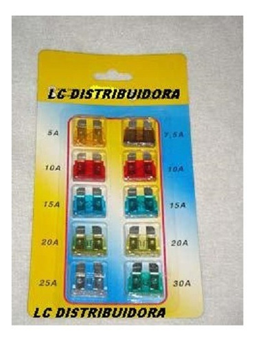 Kit 10 Blister X 10 Mini Fusibles Surtido 5 A 30 Ampere