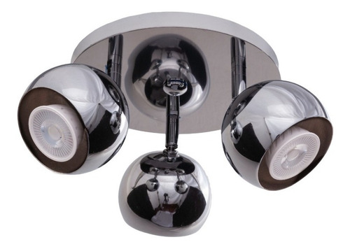 Imagen 9 de 10 de Araña Plafon 3 Luces Rulo Bocha Movil Cromado Apto Led Gu10