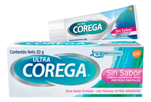 Crema Adhesiva P/prótesis Dental - Corega - Sin Sabor  20g
