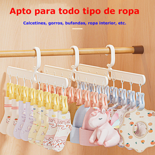 3pc 24 Clips Ganchos Para Calcetín 360° Ajustable Perchas