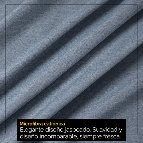 Oh! Sheets Juego De Sabanas Cationico 7 Piezas Matrimonial Gris Azulado