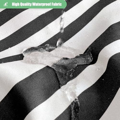 Cortina De Ducha Moderna Bohemia Rayas Blancas Y Negras