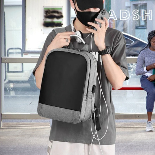 Mochila ManoThor Antifurto Executiva Com Cadeado Trava Segurança Conector USB Saída Fone Ouvido Porta Notebook Resistente Reforçada Grande Anti Furto Masculina Feminina Trabalho Faculdade Escola