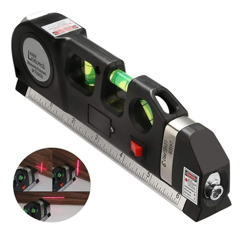Nível A Laser 3 Linhas E Trena Régua Nivelador Construção