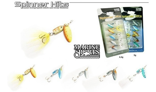 Kit Combo 5 Cucharas Spinner Giratorias Marine Sports 4.4 Gr