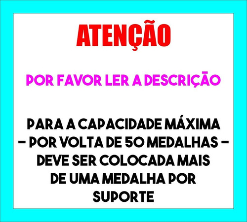 Porta Medalhas Fisiculturismo Feminino P Até 50 Medalhas Cor Preto