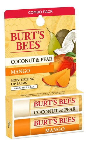 Bálsamo Labial Burts Bees Coco Y Pera & Mango Lipbalm X2