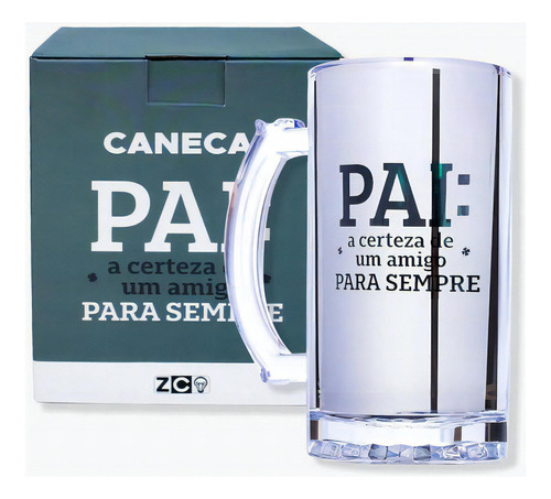 Caneca Chopp Eletrostática Pai Para Sempre Água Cerveja