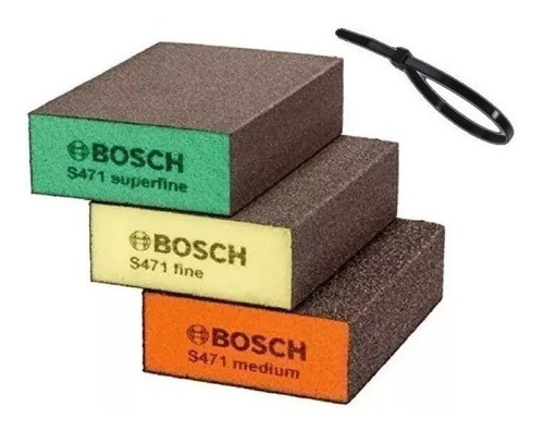Imagen 1 de 6 de Set Esponjas Abrasivas Bosch Superfino, Fino Y Medio + Reg