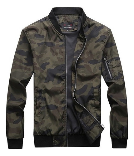 Chaqueta De Camuflaje Casual De Talla Grande Para