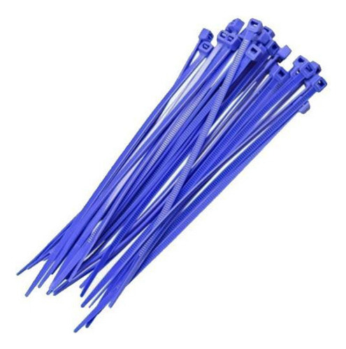 Abraçadeira Nylon Starfer Azul 100mm X 2,5mm 100 Peças Azul