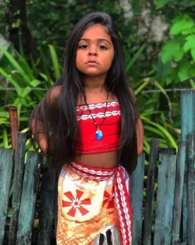 Fantasia roupa moana infantil com colar