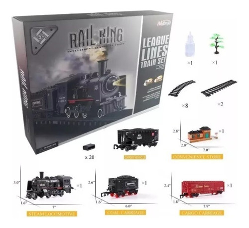Ferrorama Trem Eletrico Luz Som Vapor Real 17 Peças Railroad