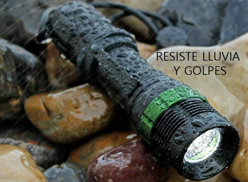 Imagen 6 de 10 de Linterna Recargable Tactica Militar Led T6 Potente Zoom Usb