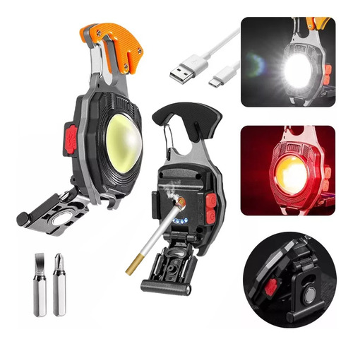 2 Linterna Led Llavero Portátil Lámpara Táctica Multifunción
