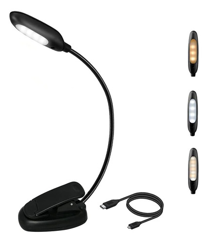 Luz Del Libro Recargable 7 Led,de Intensidad Regulable Luz