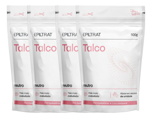 Kit 4 Talco Pré Depilatório Neutro Hipoalergênico Labotrat