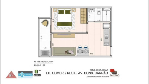Imagem 6 de 11 de Apartamento 1 Dormitório Com Sacada Grill - Ap6075