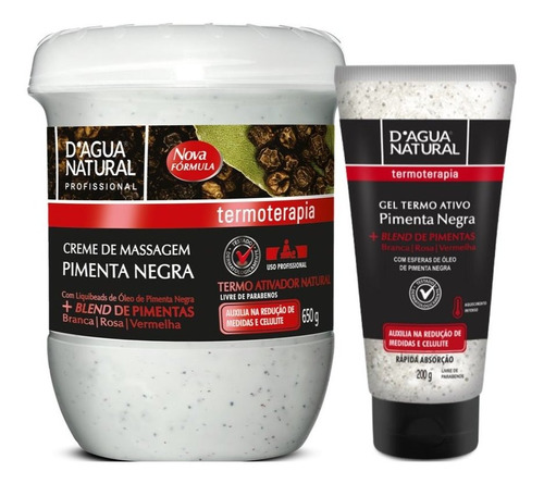 Creme Pimenta Negraa + Gel Pimenta Negra Termo Ativo 200g 